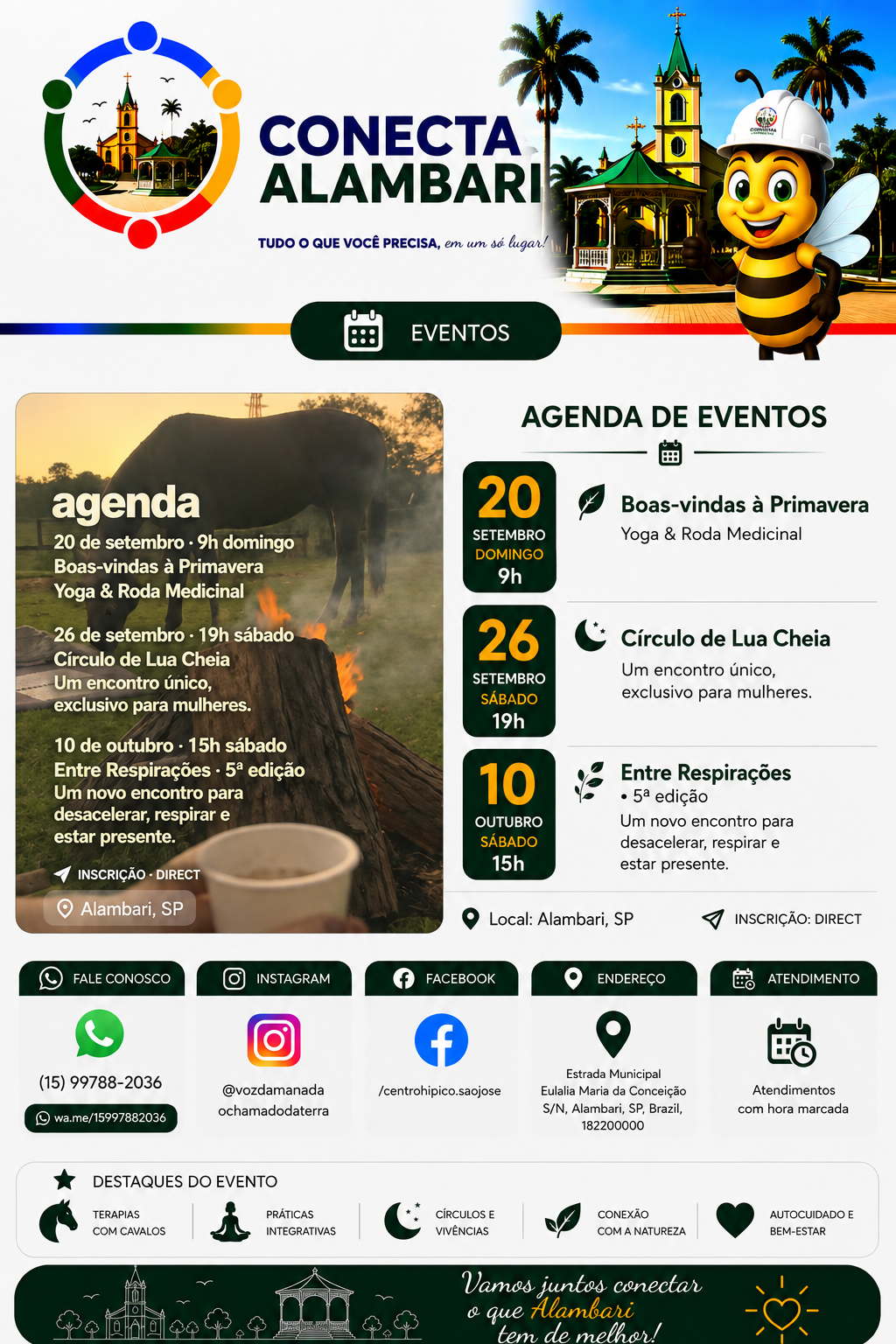 Agenda de eventos Voz da Manada no Conecta Alambari