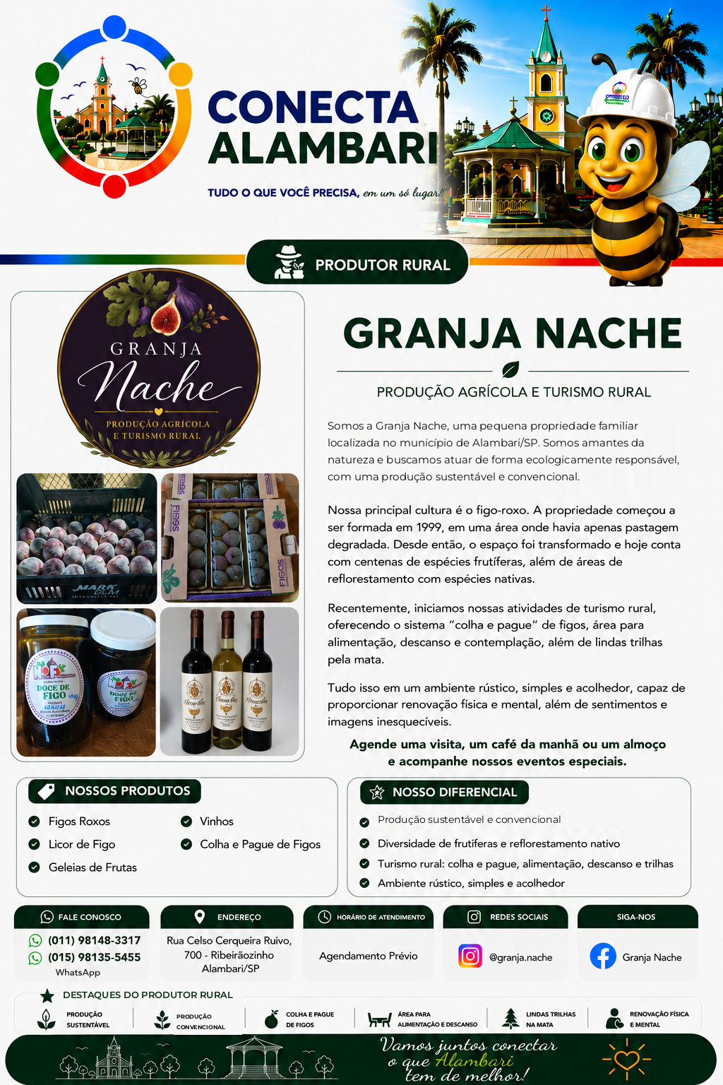 Página da Granja Nache no Conecta Alambari